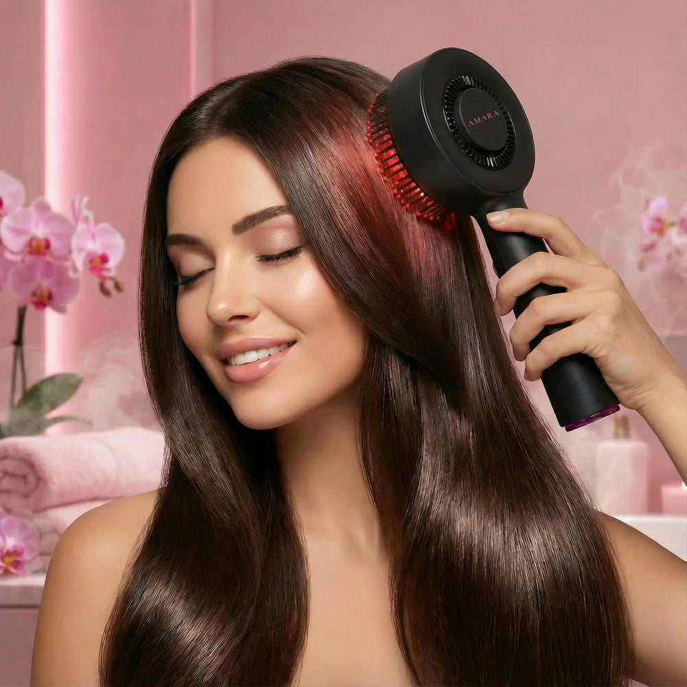 Model using AMARA Solivine scalp massager